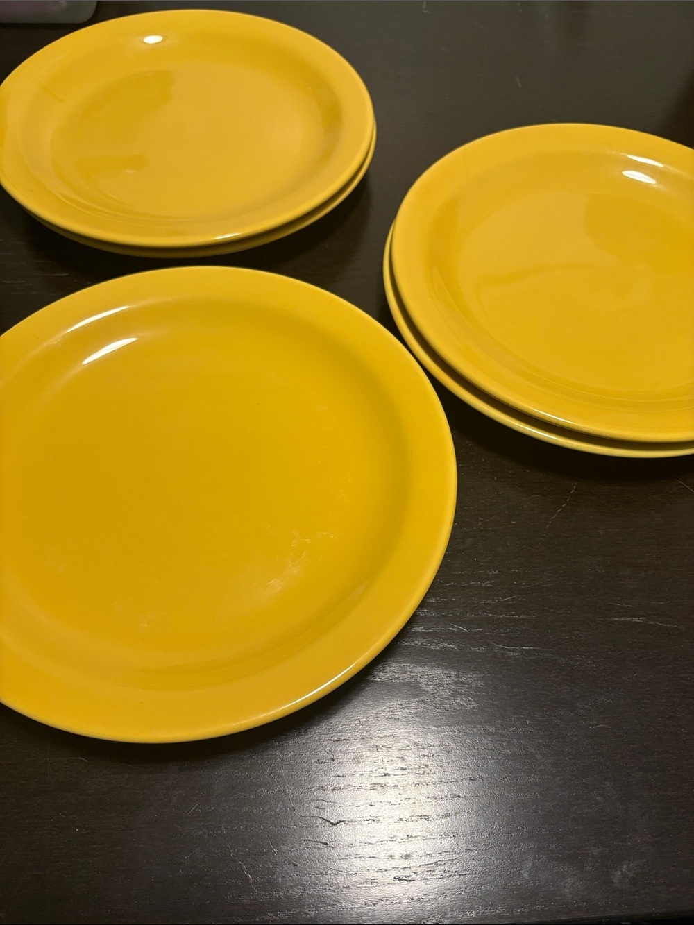 Rare! Vintage Oxford “Gres” (ceramic) Brazilian Bright Yellow Dinner Plate Set